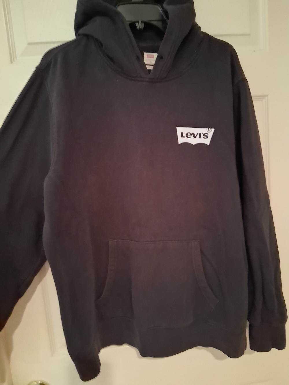 Levi's Men's Dark Gray Pullover Hoodie with White Logo
